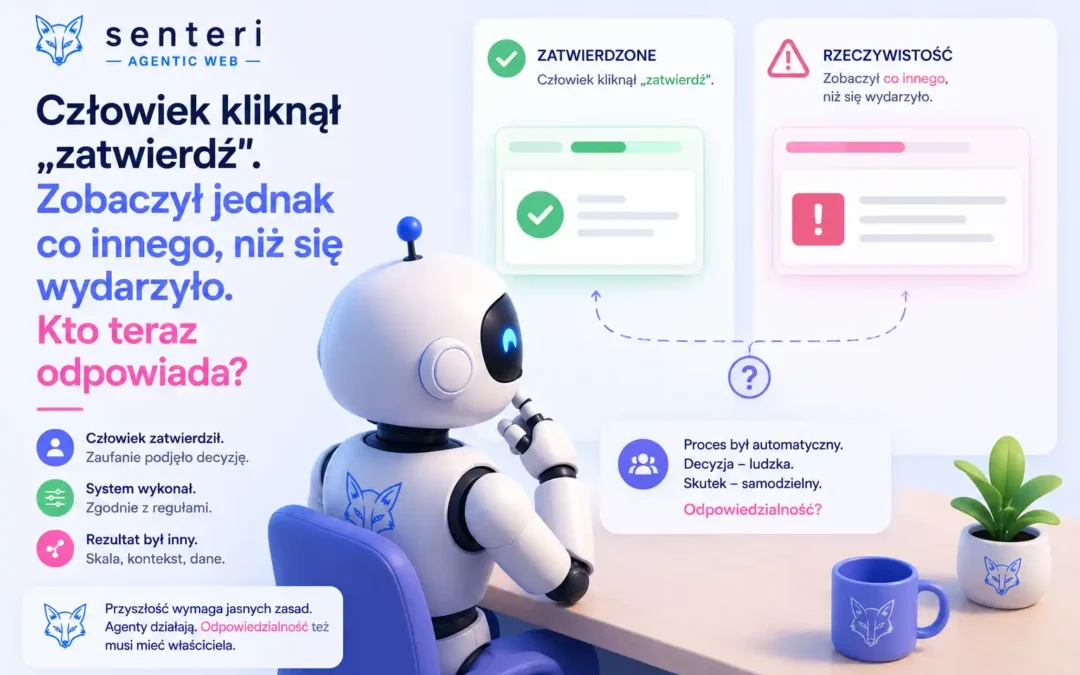 Człowiek kliknął „zatwierdź”. Zobaczył jednak co innego, niż się wydarzyło. Kto teraz odpowiada?